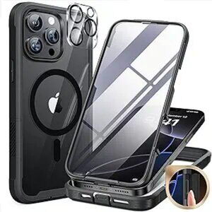 Miracase Magnetic for iPhone 16 Pro Case Full-Body Phone with Built-in Glass